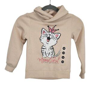 NWT Dopodopo Girl's Meowtiful Little Princess Hoodie in Tan - Size 122(6-7 Years